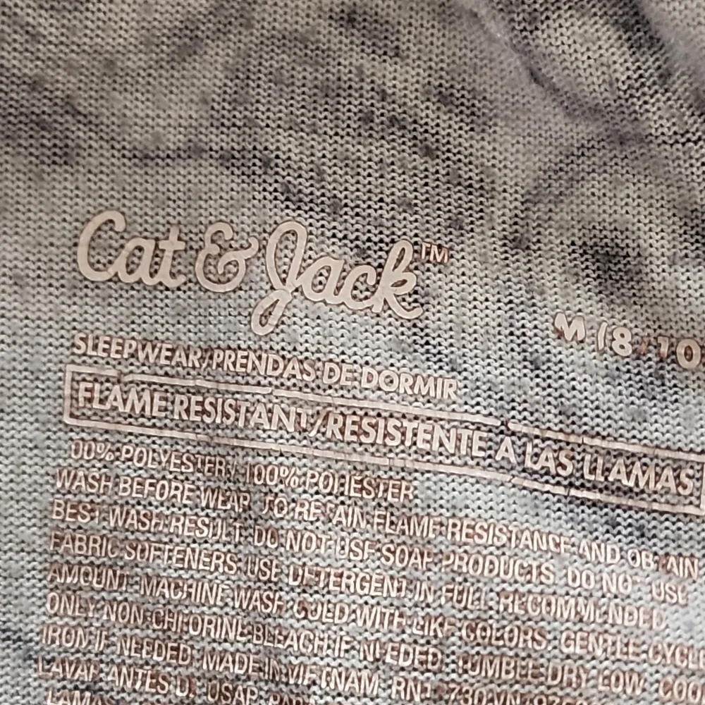 Cat & Jack Orange and gray short sleeve pajama set for kids Size M (8/10)
